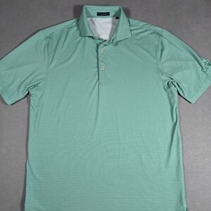Turtleson Men's Green Performance Polo Shirt Size Medium